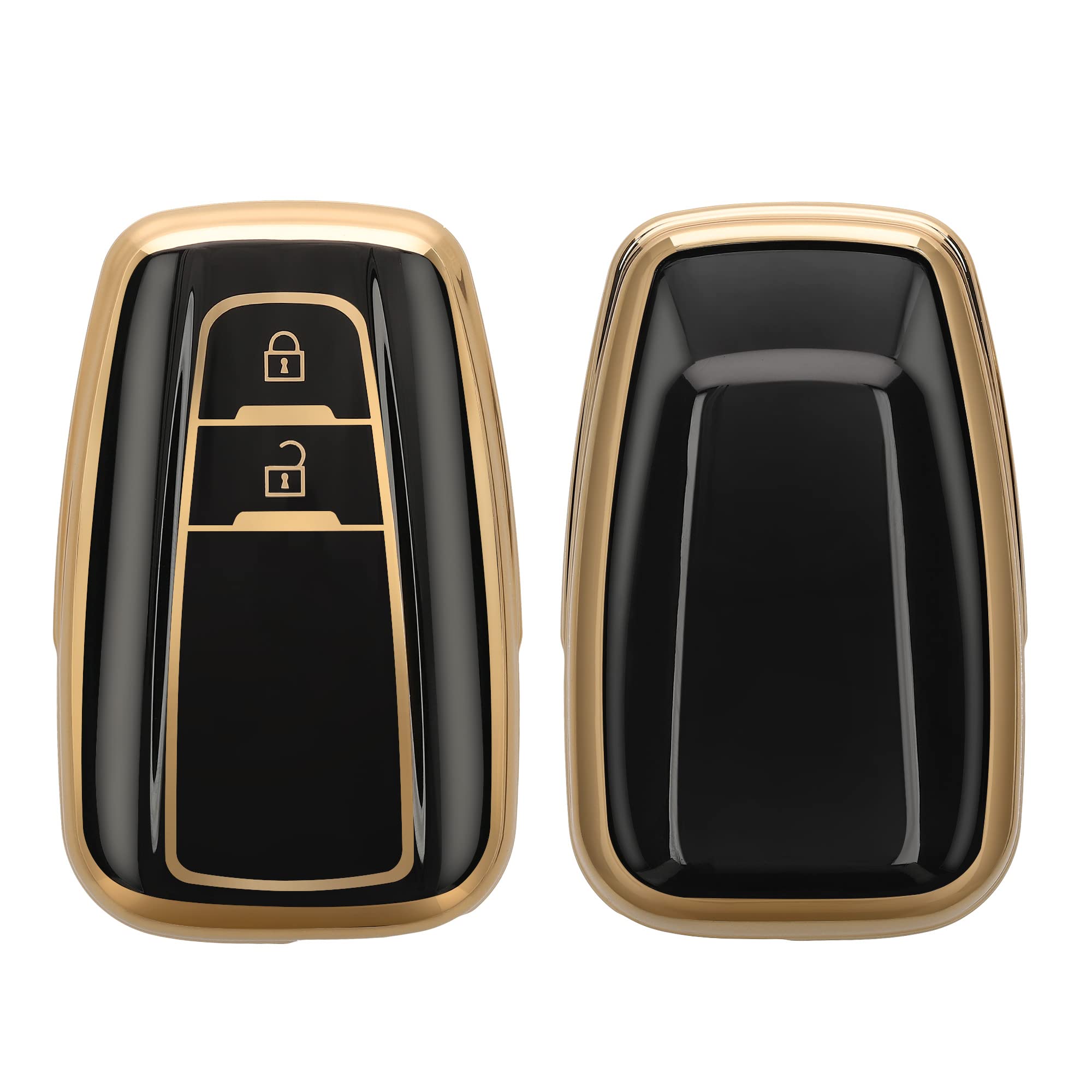 kwmobile Compatible Models: Toyota 2 Button Car Key Smart Key Key Case - Key Cover Key Cover TPU Glossy Finish - Car Key Black / Gold
kwmobile Compatible Models: Toyota 2 Button Car Key Smart Key Key Case - Key Cover Key Cover TPU Glossy Finish - Car Key Black / Gold