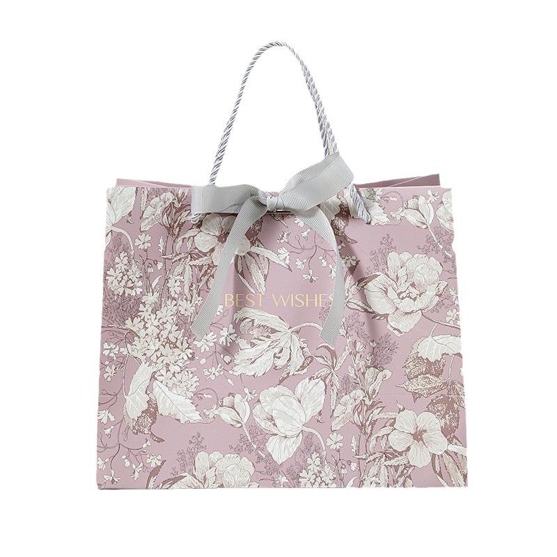 Spring Dawn Floral Gift Bag - Purple Series Clothing & Accessories Souvenir Wrapping Small Bag with Gray Ribbon; Single
Spring Dawn Floral Gift Bag - Purple Series Clothing & Accessories Souvenir Wrapping Small Bag with Gray Ribbon; Single