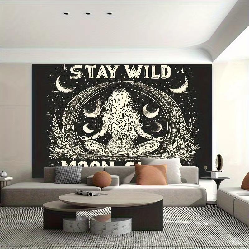 Stay Wild Moon Child Tapestry Dark Forest Astrology Wall Hanging for Bedroom Yoga Studio Homestay Aesthetic Decor 74x94cm(29x37in)
Stay Wild Moon Child Tapestry Dark Forest Astrology Wall Hanging for Bedroom Yoga Studio Homestay Aesthetic Decor 74x94cm(29x37in)