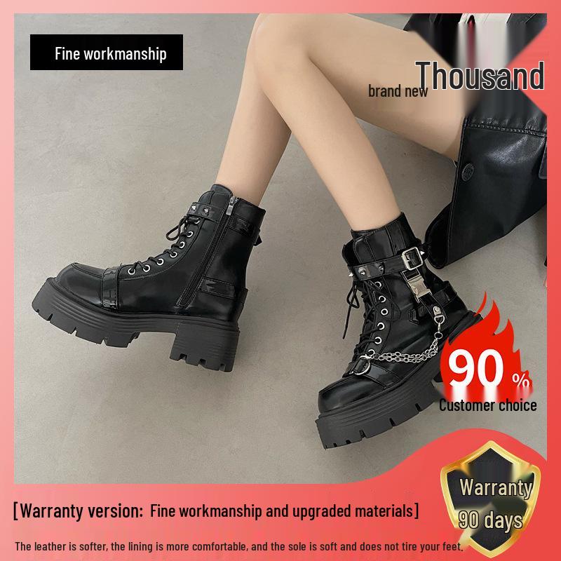 Women s 2025 Autumn Black Versatile Thick-Soled Motorcycle Ankle Boots with Height Boost - British Style Trend. Size 37
Women s 2025 Autumn Black Versatile Thick-Soled Motorcycle Ankle Boots with Height Boost - British Style Trend. Size 37