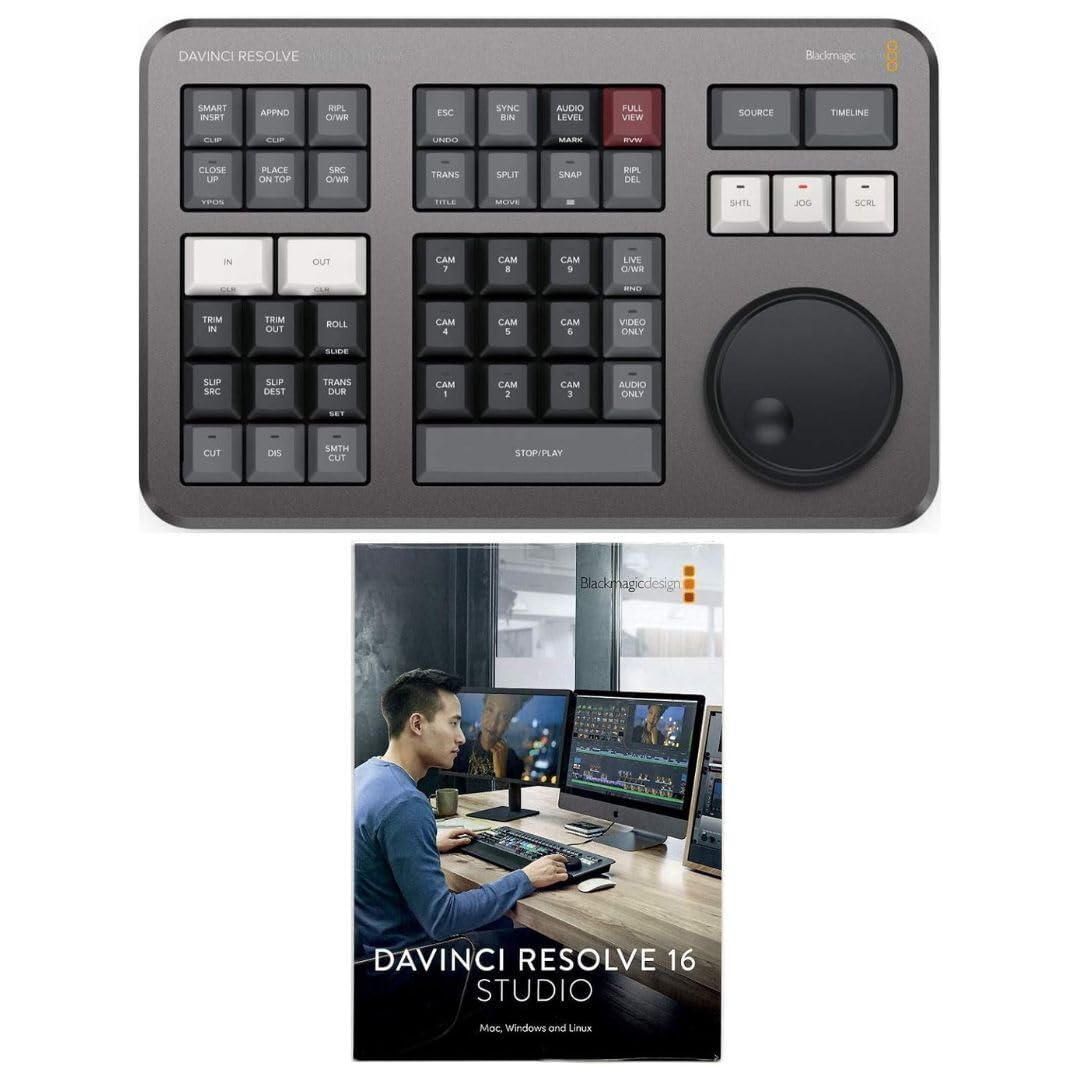 Blackmagic Design Davinci Resolve Speed Editor keyboard set with Davinci Resolve 17 Studio (activation card)
Blackmagic Design Davinci Resolve Speed Editor keyboard set with Davinci Resolve 17 Studio (activation card)