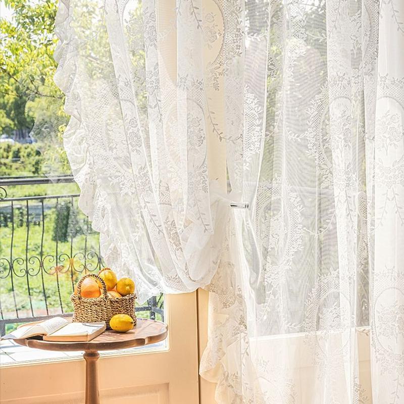 French Lace Tulle Curtain Dream Curtain Finished Lace Ruffle Retro Light Luxury Living Room Bedroom Gauze Curtain Window Valance W75 x H100cm&Threading Rod
French Lace Tulle Curtain Dream Curtain Finished Lace Ruffle Retro Light Luxury Living Room Bedroom Gauze Curtain Window Valance W75 x H100cm&Threading Rod