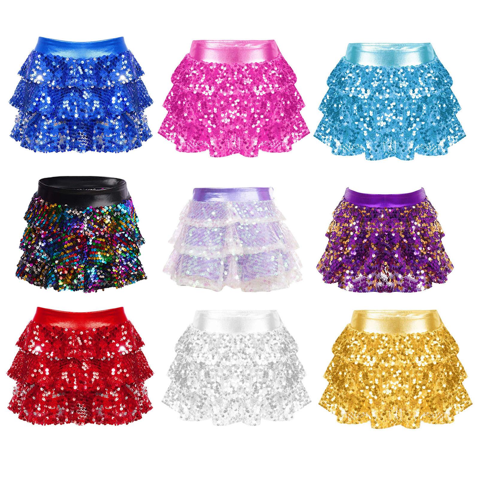 Kids Girls Tiered Ruffle Dance Skirt Shorts Metallic Shiny Sequins Elastic Waistband Culottes Dance Stage Performance Costume 3-4 Years різнокольоровий
Kids Girls Tiered Ruffle Dance Skirt Shorts Metallic Shiny Sequins Elastic Waistband Culottes Dance Stage Performance Costume 3-4 Years різнокольоровий
