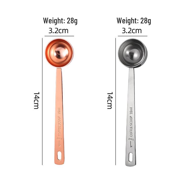 Stainless Steel Coffee Measuring Spoon with Handle and Scale (5-30ml) 10ml золотой