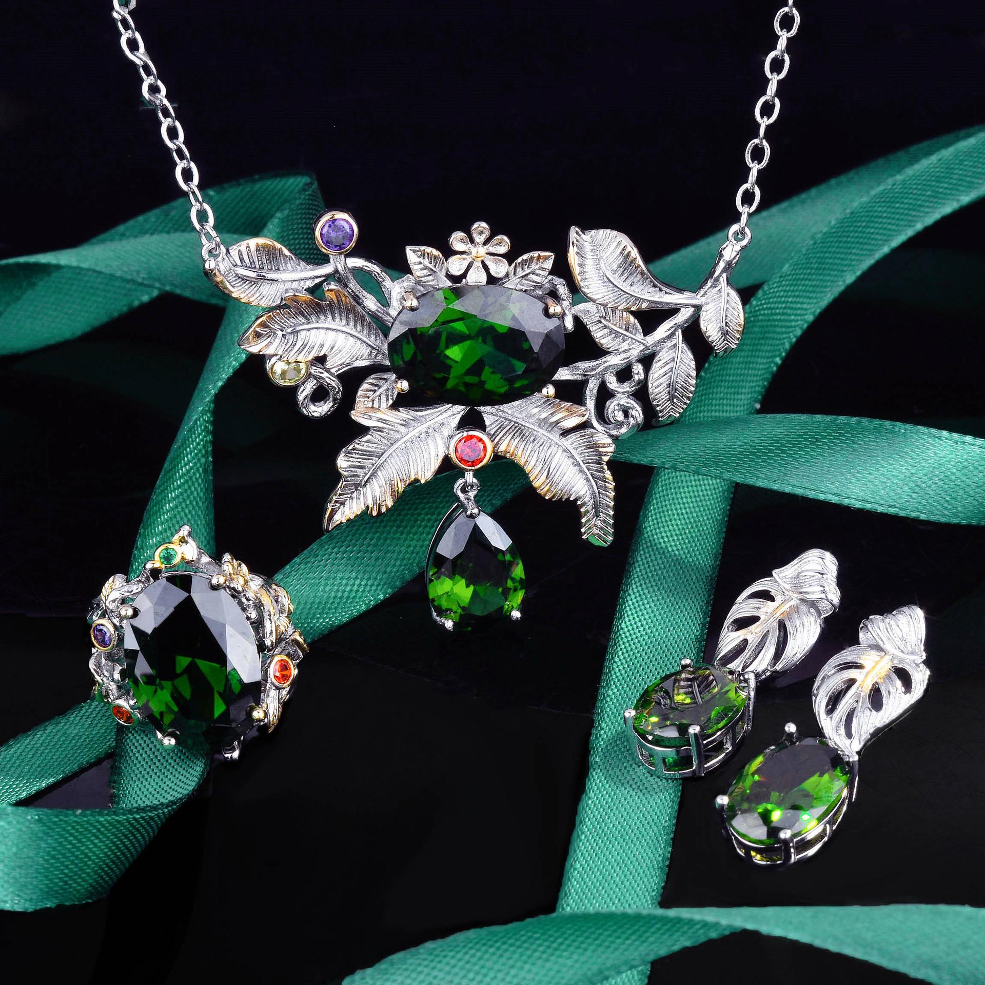 Foydjew Italian Retro Simulated Emerald Jewelry Sets for Women Pink/Green Crystal Pendant Necklaces Drop Earrings Rings Set resizable
Foydjew Italian Retro Simulated Emerald Jewelry Sets for Women Pink/Green Crystal Pendant Necklaces Drop Earrings Rings Set resizable