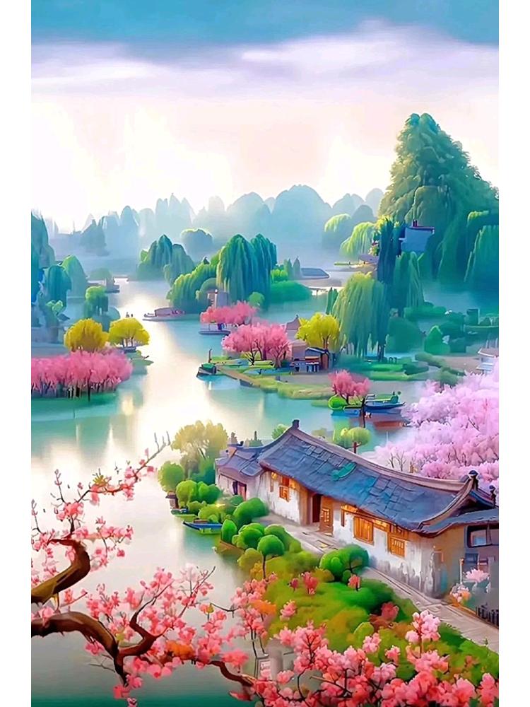 5D Diy Алмазная картина Сакура Дом Река Алмазная картина Природный пейзаж Вся мозаика Вышивка Набор Картина Настенное украшение Full Round 20x30CM
5D Diy Алмазная картина Сакура Дом Река Алмазная картина Природный пейзаж Вся мозаика Вышивка Набор Картина Настенное украшение Full Round 20x30CM