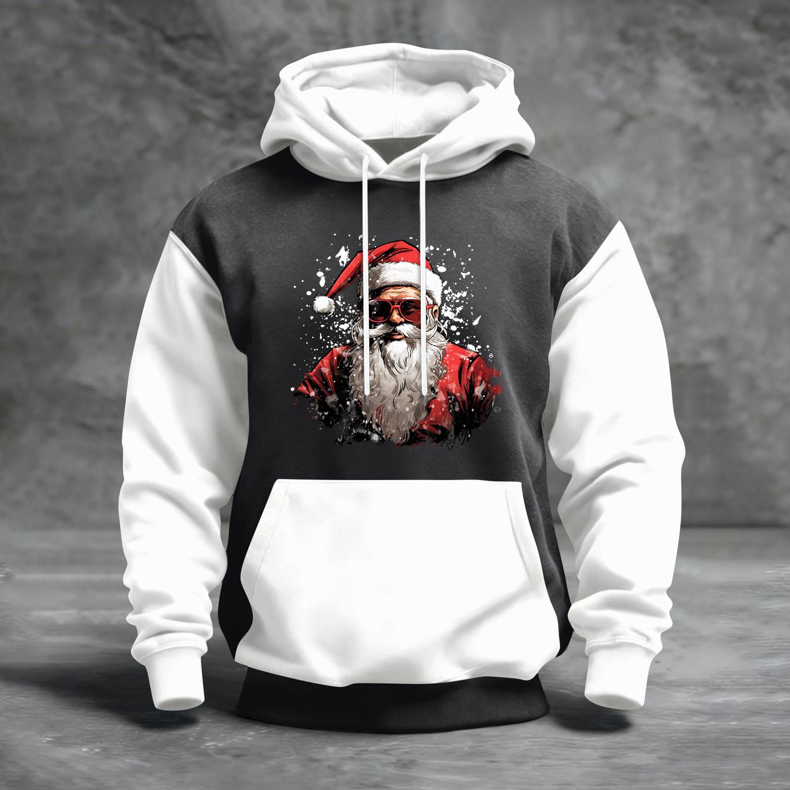 Мужской рождественский свитшот с капюшоном, повседневный, спортивный, удобный, с цветными блоками и принтом L белый
Мужской рождественский свитшот с капюшоном, повседневный, спортивный, удобный, с цветными блоками и принтом L белый