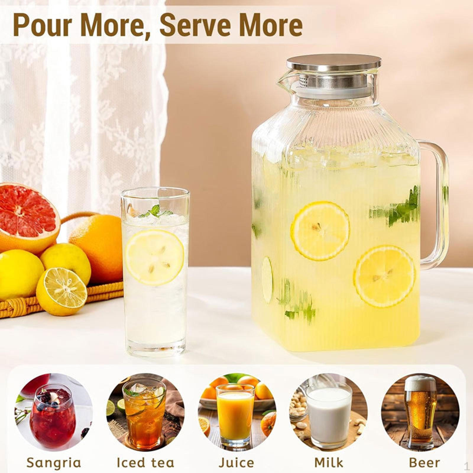 Jug for Water, Juice, Drinks, Sangria, Milk And Juice – Ideal Housewarming Gift with Large Clear Handle
Jug for Water, Juice, Drinks, Sangria, Milk And Juice – Ideal Housewarming Gift with Large Clear Handle