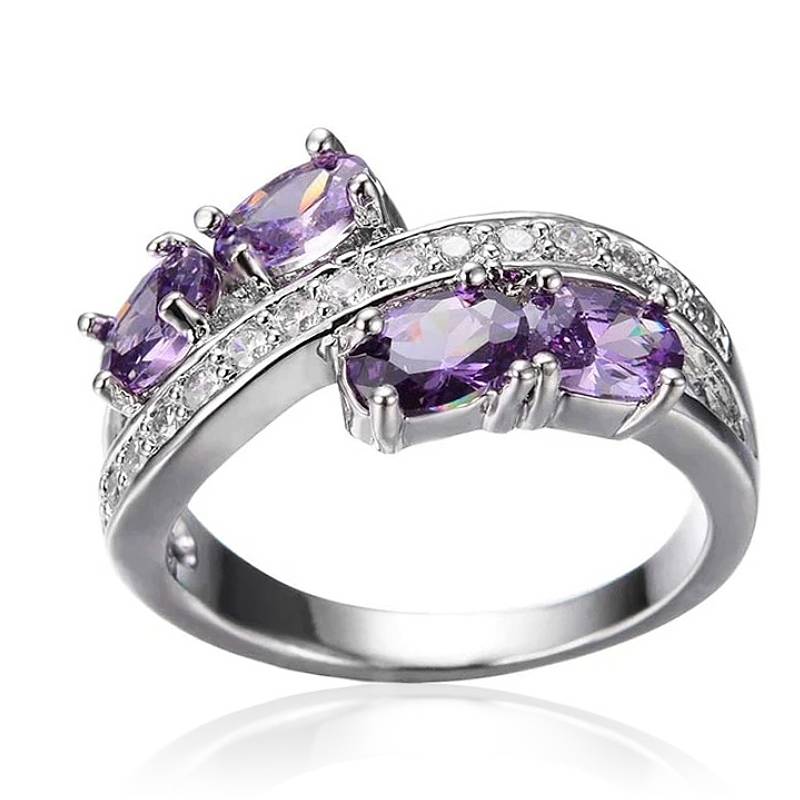 Huitan Elegant Women Ring Inlaid Bright Purple CZ Trendy Charming Wedding Party Accessories for Lady Daily Versatile Zircon 7
Huitan Elegant Women Ring Inlaid Bright Purple CZ Trendy Charming Wedding Party Accessories for Lady Daily Versatile Zircon 7