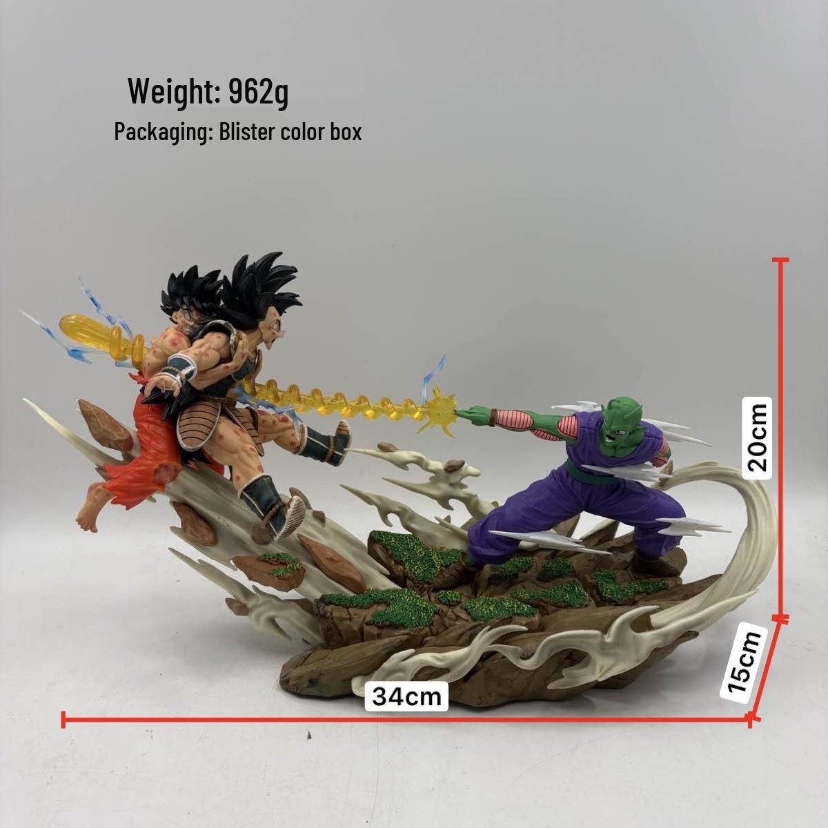 Super Saiyan Goku vs. Raditz Piccolo Scene Statue Figure 20*34*15cm
Super Saiyan Goku vs. Raditz Piccolo Scene Statue Figure 20*34*15cm