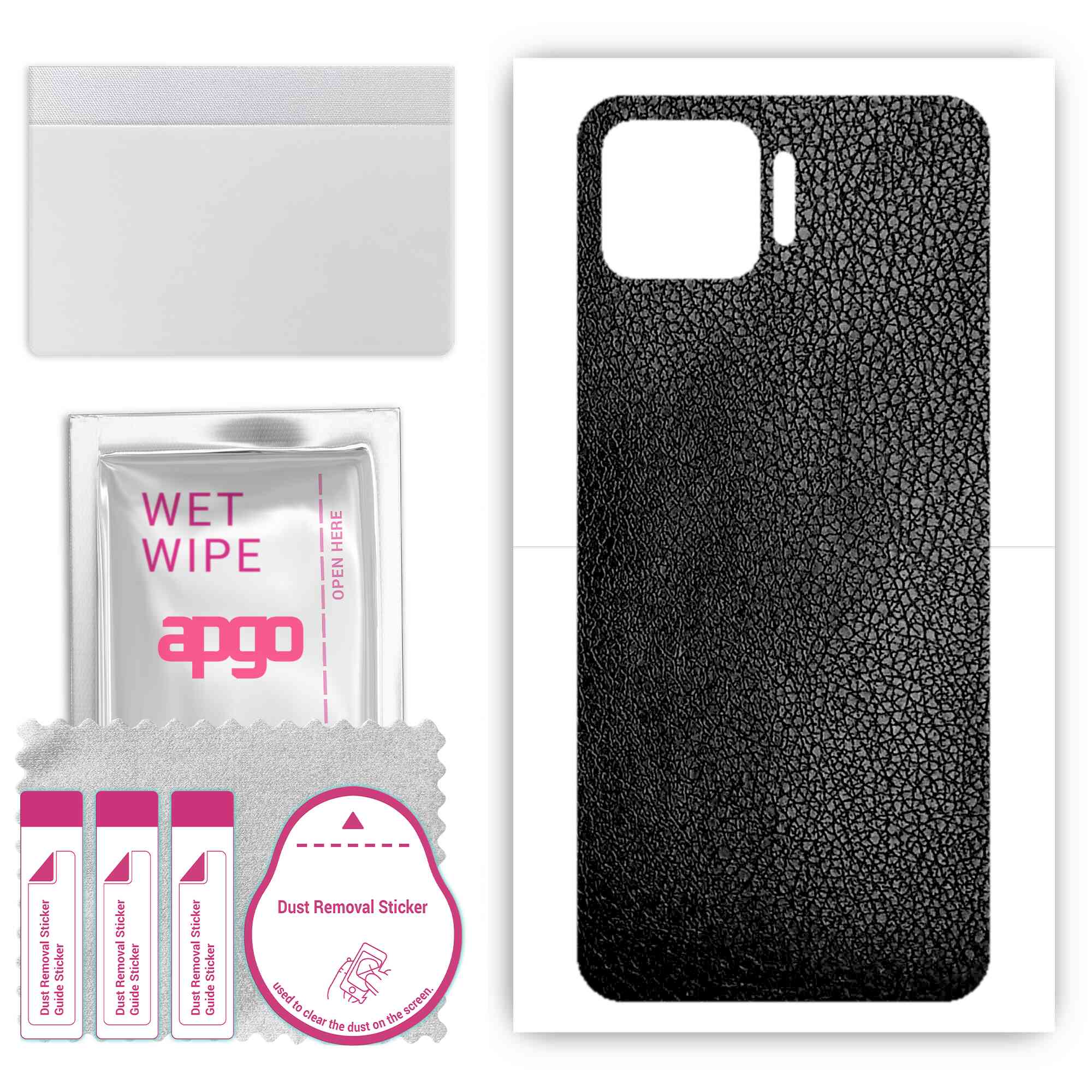 apgo Protective Skin Sticker for the back compatible with Oppo Reno4 Lite, Wrap Film, Foil, Vinyl - Pattern Black Leather
apgo Protective Skin Sticker for the back compatible with Oppo Reno4 Lite, Wrap Film, Foil, Vinyl - Pattern Black Leather