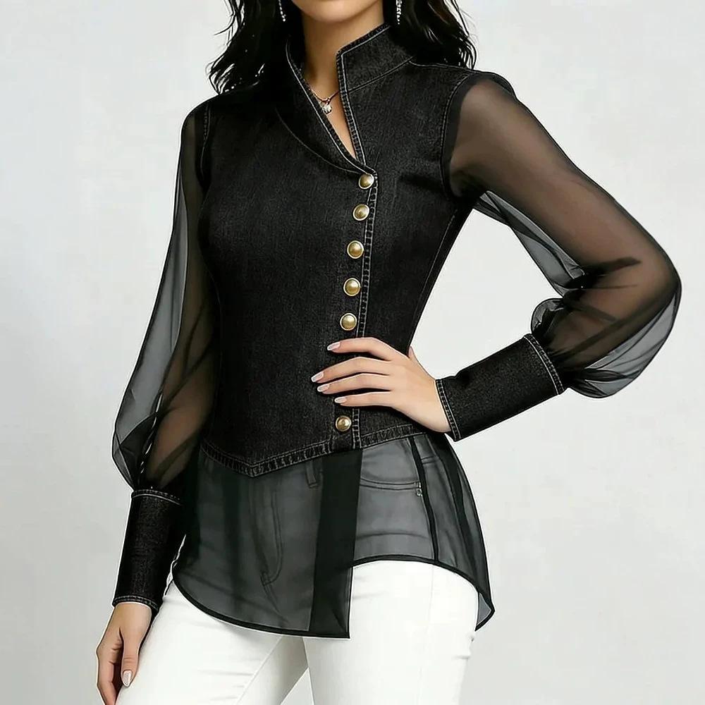 New 2026 Elegant and Fashionable Slimming Side Buckle Splicing Organza Denim Shirt XXL чорний
New 2026 Elegant and Fashionable Slimming Side Buckle Splicing Organza Denim Shirt XXL чорний