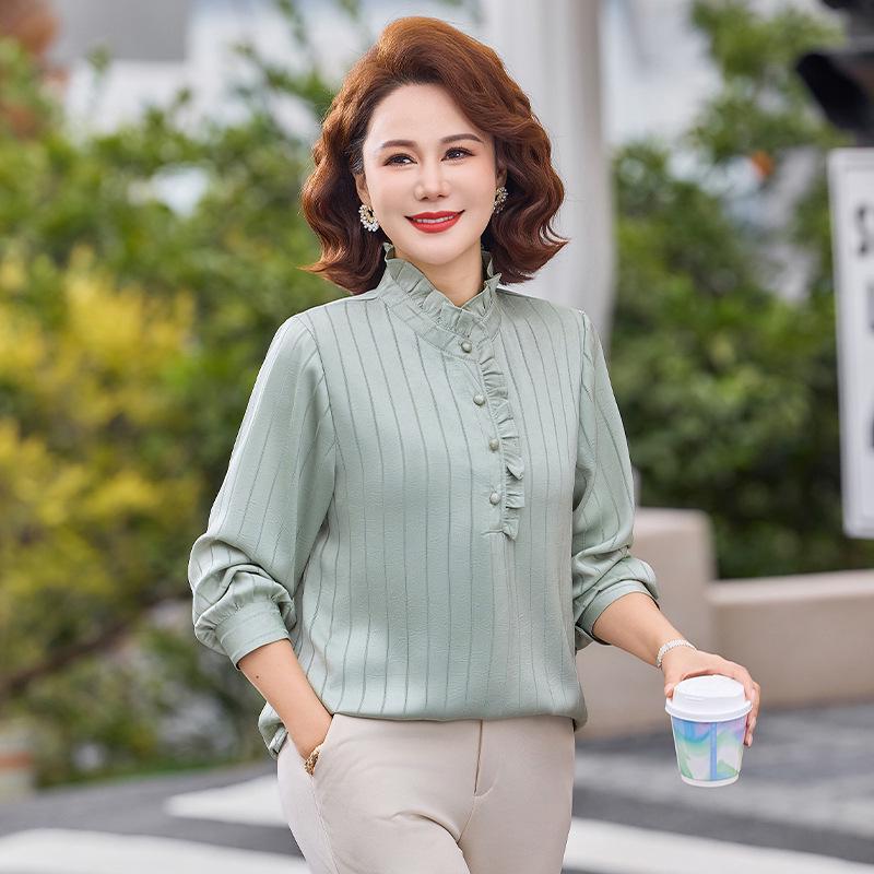 Stylish Wood Ear Collar T-Shirt for Moms - Spring/Summer 2026 Plus Size for Middle-Aged & Elderly Women XL (90-105 jin) зелений
Stylish Wood Ear Collar T-Shirt for Moms - Spring/Summer 2026 Plus Size for Middle-Aged & Elderly Women XL (90-105 jin) зелений