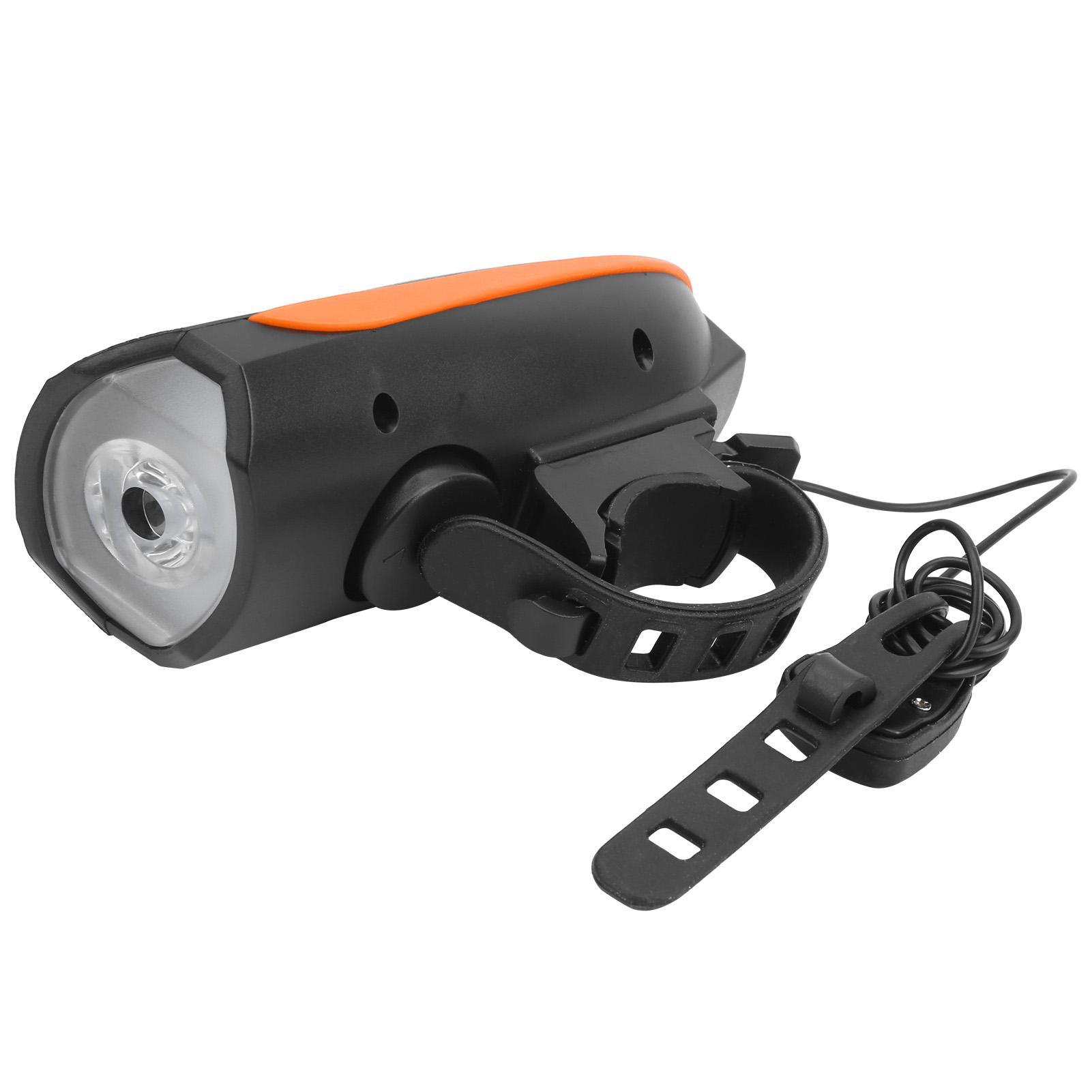 Велосипедный передний фонарь с гудком, USB-зарядка, фонарь для ночной езды, водонепроницаемая фара, фонарик, оранжевый