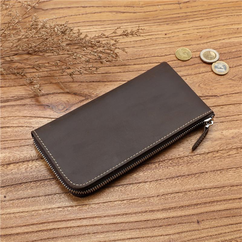 Длинный кошелек из коровьей кожи с большой емкостью, кошелек на молнии из натуральной кожи, простой и многосекционный кожаный кошелек 
Длинный кошелек из коровьей кожи с большой емкостью, кошелек на молнии из натуральной кожи, простой и многосекционный кожаный кошелек