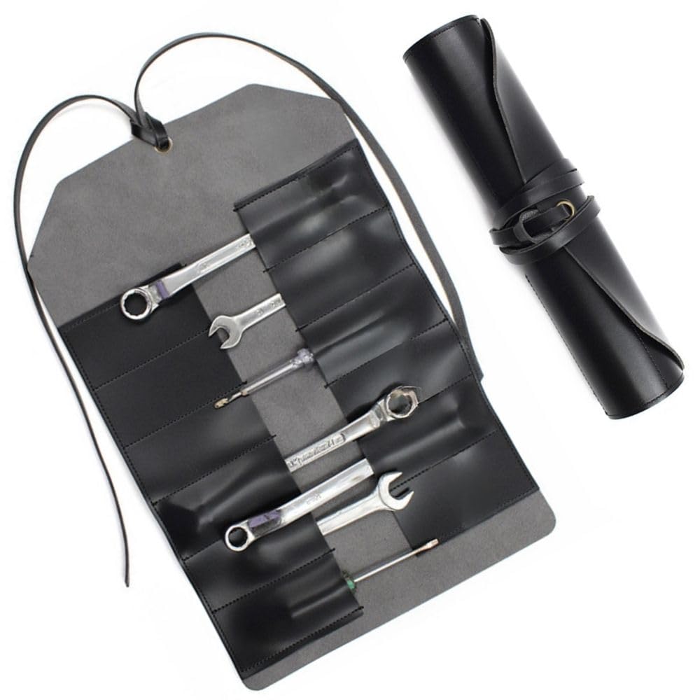 PLEAVIT Tool Roll Leather Bag, Synthetic Leather, Tool Storage Case (Black)
PLEAVIT Tool Roll Leather Bag, Synthetic Leather, Tool Storage Case (Black)