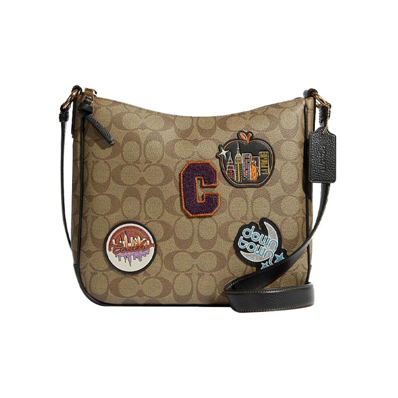 COACH Ellie 26 Limited Badge Patch Classic Presbyopia Coated Canvas with Pebbled Leather Crossbody Bag Medium Women s Khaki коричневий
COACH Ellie 26 Limited Badge Patch Classic Presbyopia Coated Canvas with Pebbled Leather Crossbody Bag Medium Women s Khaki коричневий