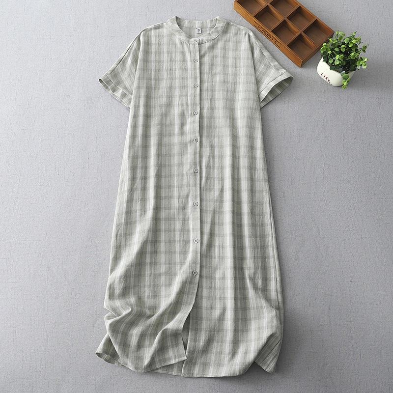 2025 summer new retro shirt skirt medium and long loose small stand-up collar temperament plaid dress M
2025 summer new retro shirt skirt medium and long loose small stand-up collar temperament plaid dress M