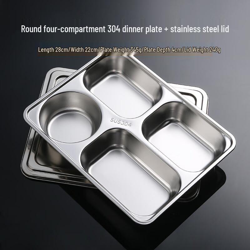 316 Stainless Steel Compartmented Meal Tray with Lid
316 Stainless Steel Compartmented Meal Tray with Lid