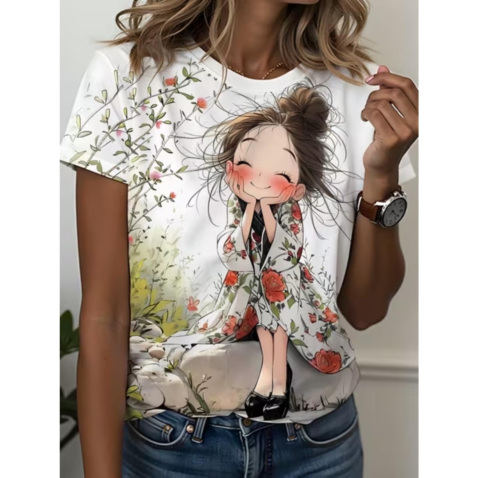 Fashion Women Cartoon Print T Shirt Funny Casual O-neck Short Sleeves T-shirt Summer Female Tee Shirt 8XL зелений
Fashion Women Cartoon Print T Shirt Funny Casual O-neck Short Sleeves T-shirt Summer Female Tee Shirt 8XL зелений