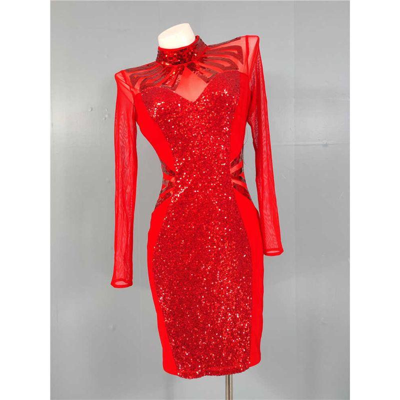 Export Socialite Style Temperament Mesh Patchwork Sequin Shiny Perspective Sexy Sexy Feminine Waist Trimming Slimming Skirt Red XL
Export Socialite Style Temperament Mesh Patchwork Sequin Shiny Perspective Sexy Sexy Feminine Waist Trimming Slimming Skirt Red XL