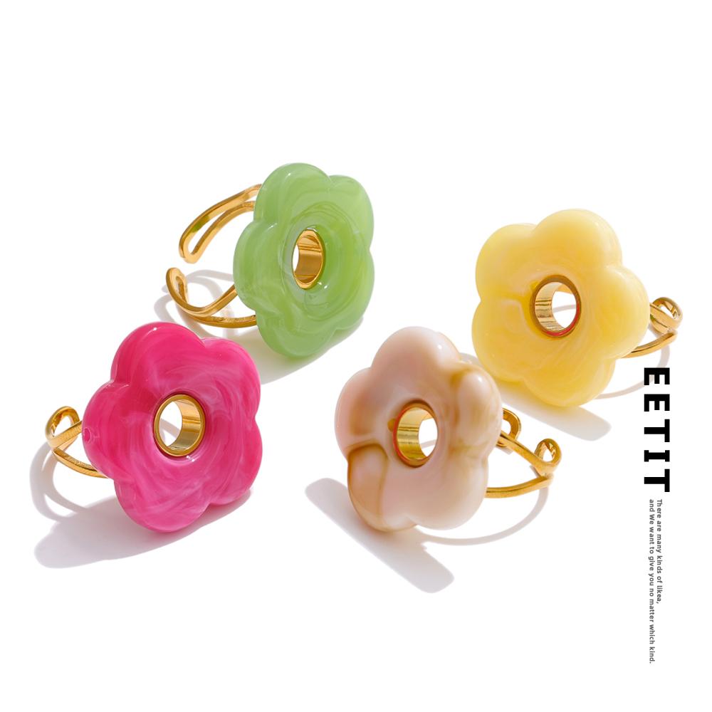 Eetit Pink Green Yellow Grey Thick Resin Flower Adjustable Ring 18K Golden Plated Stainless Steel Y2K Arrivals Popular Jewelry 7 жовтий
Eetit Pink Green Yellow Grey Thick Resin Flower Adjustable Ring 18K Golden Plated Stainless Steel Y2K Arrivals Popular Jewelry 7 жовтий