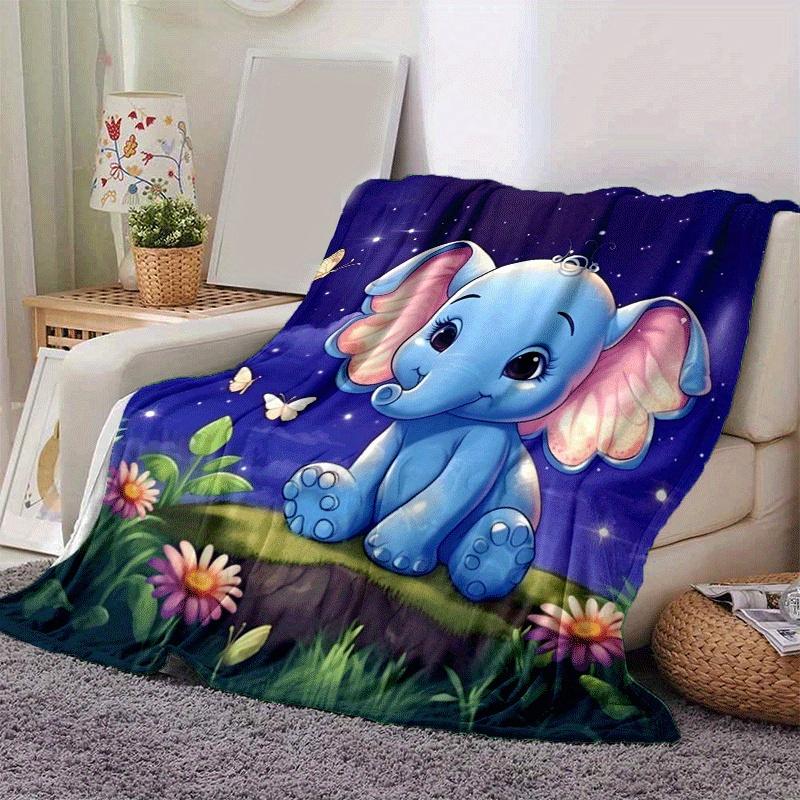 1pc Cartoon Elephant Printing Lightweight Flannel Blanket, Comfortable and Warm Blanket, for Camping Sofa Bed and Couch Office, in All Seasons 130cmx150cm
1pc Cartoon Elephant Printing Lightweight Flannel Blanket, Comfortable and Warm Blanket, for Camping Sofa Bed and Couch Office, in All Seasons 130cmx150cm