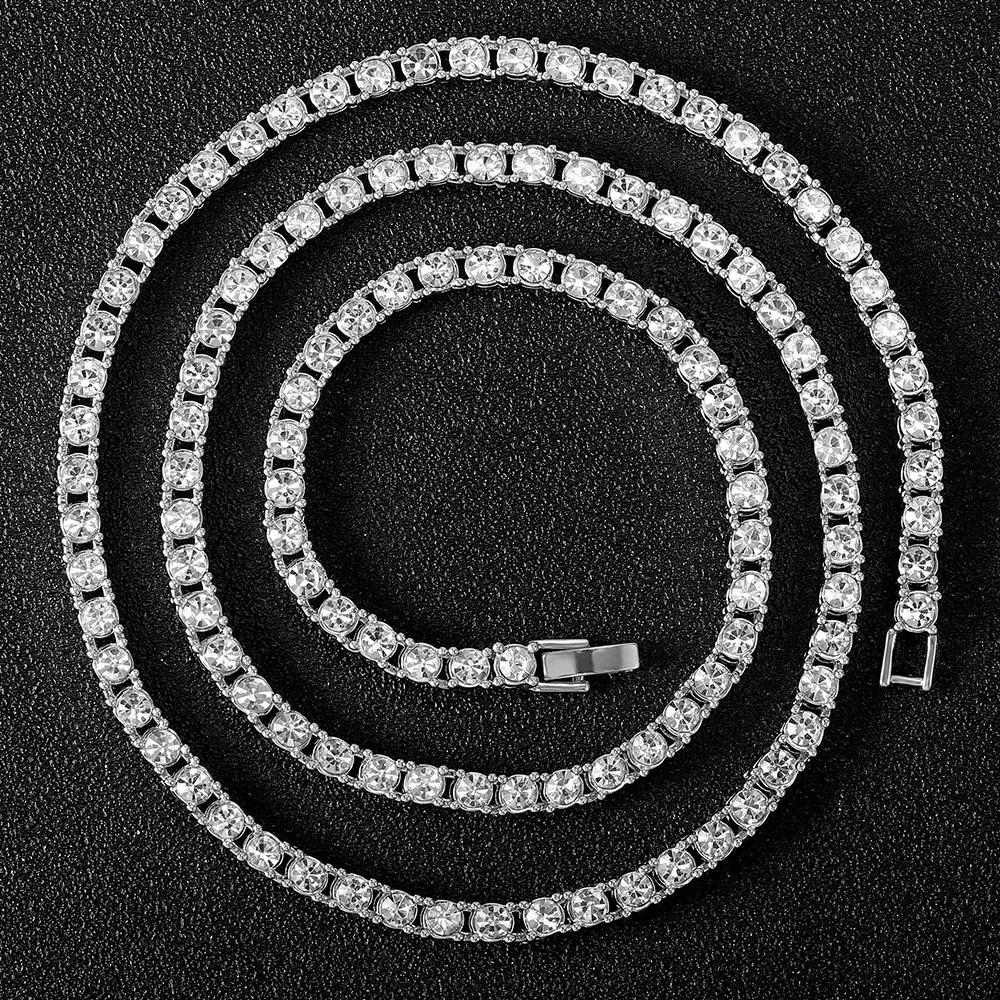 New Classical 4MM Tennis Chain Iced Out Bracelet Necklace Men Fashion Hip-Hop Zircon Women 8/16/18/20/24/30inch Choker Gift 20inch Necklace 50cm
New Classical 4MM Tennis Chain Iced Out Bracelet Necklace Men Fashion Hip-Hop Zircon Women 8/16/18/20/24/30inch Choker Gift 20inch Necklace 50cm
