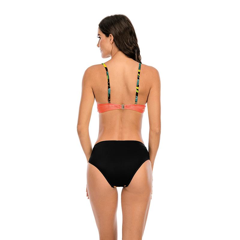 Buy Summer Women Printed Splicing Bikini Sexy Slim Two Piece Set
