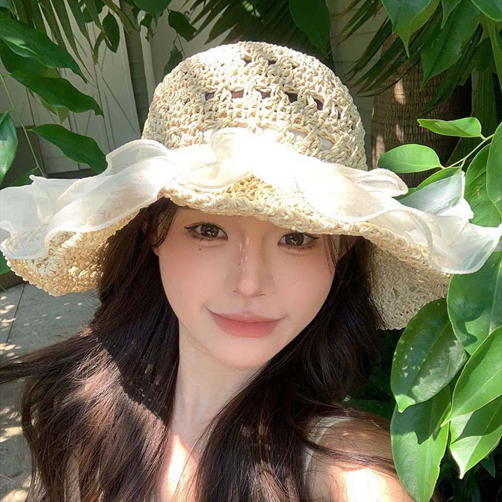 Hollow Out Lace Pearls Sun Cap Breathable Big Brimmed Woven Cap Straw Weaving Beach Hat Women бежевый
Hollow Out Lace Pearls Sun Cap Breathable Big Brimmed Woven Cap Straw Weaving Beach Hat Women бежевый