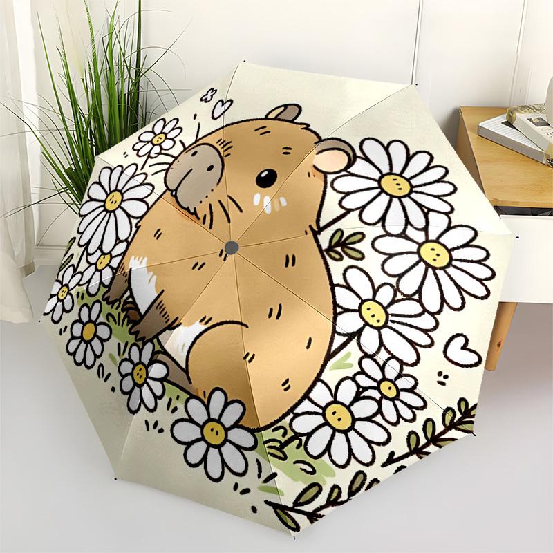 1pc Capybara Flowers Automatic Folding Umbrella, 8-Rib Iron Frame, Casual Outdoor Accessory for Birthday Festival Gifts yy251128163
1pc Capybara Flowers Automatic Folding Umbrella, 8-Rib Iron Frame, Casual Outdoor Accessory for Birthday Festival Gifts yy251128163