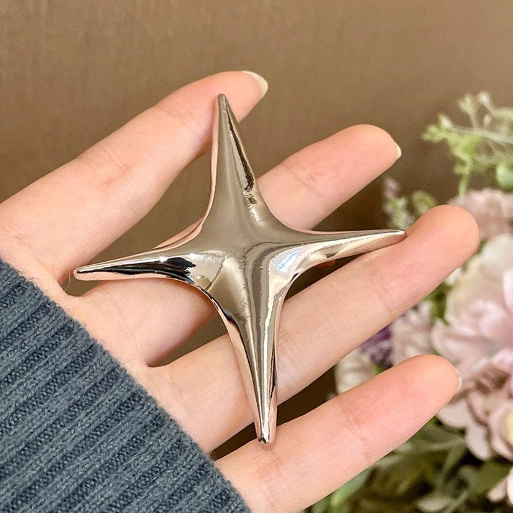 Korean Style Four Pointed Brooch Elegant Silver Lapel Breastpin Jewelry Metal Cross Star Pin Women
Korean Style Four Pointed Brooch Elegant Silver Lapel Breastpin Jewelry Metal Cross Star Pin Women