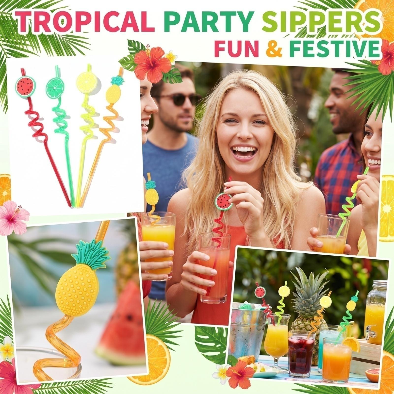 Set of 4 Spiral Drinking Straws with Fruit Shaped Toppers Plastic Reusable Party Beverage Straws for Indoor Outdoor Use One Size
Set of 4 Spiral Drinking Straws with Fruit Shaped Toppers Plastic Reusable Party Beverage Straws for Indoor Outdoor Use One Size