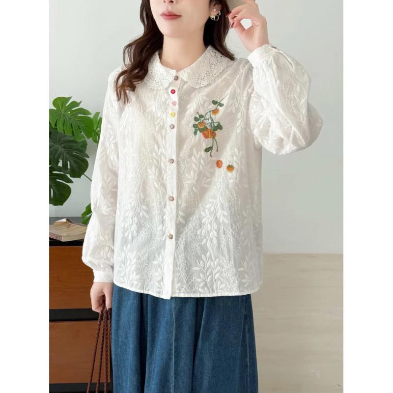 Women s Artistic Floral Embroidered Long Sleeve Lapel Shirt: Age-Reducing, Versatile, and Sweet One Size
Women s Artistic Floral Embroidered Long Sleeve Lapel Shirt: Age-Reducing, Versatile, and Sweet One Size