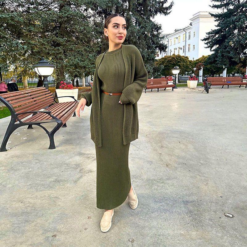 Russian Amazon Cross-Border Foreign Trade Autumn and Winter New Casual Round-Neck Slim-Fit Lazy Style Cardigan Knitted Suit Dress Matcha Color S
Russian Amazon Cross-Border Foreign Trade Autumn and Winter New Casual Round-Neck Slim-Fit Lazy Style Cardigan Knitted Suit Dress Matcha Color S