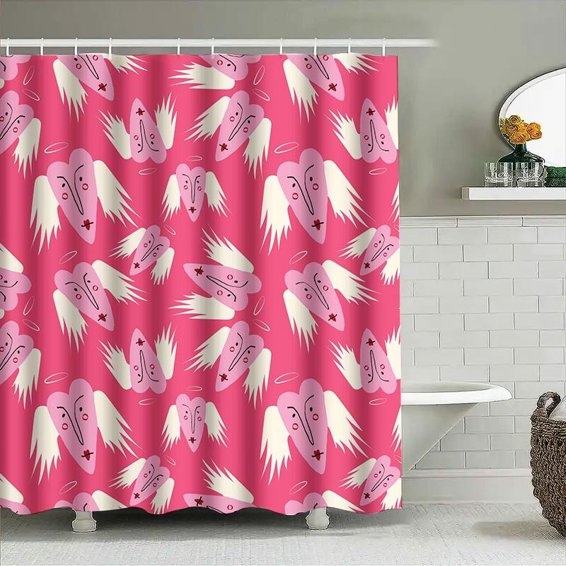 Pink Pattern Shower Curtain Decorative Modern Bathtub Rug With White Wings Easy Installation For Bathroom Accessories Sets Custo W60H190(CM)-1 Pcs
Pink Pattern Shower Curtain Decorative Modern Bathtub Rug With White Wings Easy Installation For Bathroom Accessories Sets Custo W60H190(CM)-1 Pcs