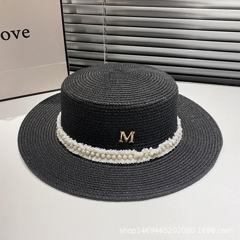 Women s Sun Hat Straw Woven Flat Top Pearl Lace French Hepburn Style Sun Protection for Spring Summer Beach Trip Outdoor Outings M 56-58cm чорний
Women s Sun Hat Straw Woven Flat Top Pearl Lace French Hepburn Style Sun Protection for Spring Summer Beach Trip Outdoor Outings M 56-58cm чорний