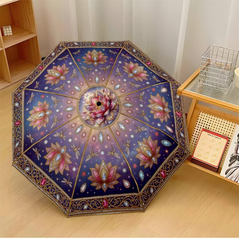 Floral Mandala Design 17 Theme Automatic Umbrella Compact 8-Rib Design Sturdy Construction Durable Umbrella Stylish Accessory
Floral Mandala Design 17 Theme Automatic Umbrella Compact 8-Rib Design Sturdy Construction Durable Umbrella Stylish Accessory