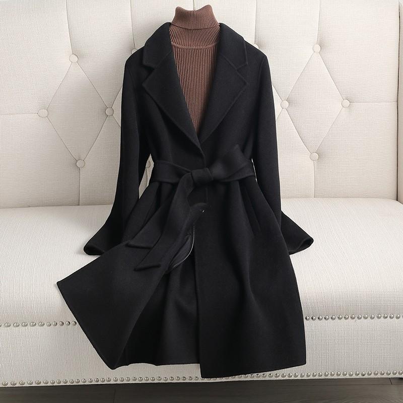 Double-sided cashmere coat women s medium and long autumn and winter new slim fashion high-end woolen coat small man S чорний
Double-sided cashmere coat women s medium and long autumn and winter new slim fashion high-end woolen coat small man S чорний