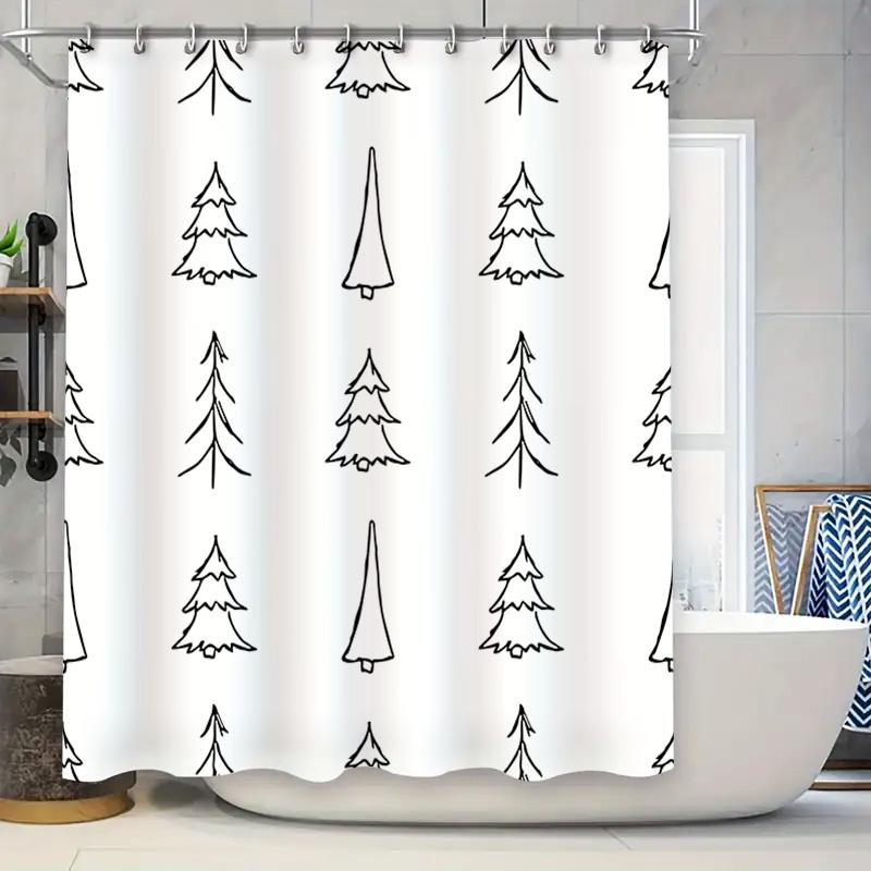 Black Christmas Tree Shower Curtain Set: Home Decor Bathroom Decoration For Christmas Party Holiday Gift Ideas White 3D Print Pa W60H190(CM)-1 Pcs
Black Christmas Tree Shower Curtain Set: Home Decor Bathroom Decoration For Christmas Party Holiday Gift Ideas White 3D Print Pa W60H190(CM)-1 Pcs