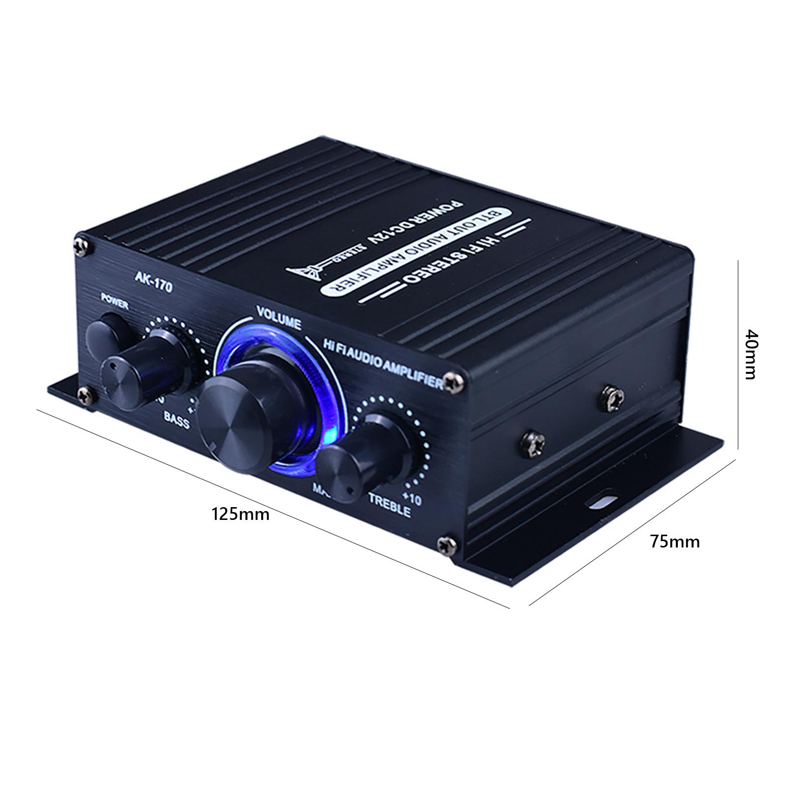 AK-170 Mini HiFi Stereo Audio Power Amplifier 2x200W Dual Channel with RCA Input High-fidelity Audio Power Amplifier for Home
AK-170 Mini HiFi Stereo Audio Power Amplifier 2x200W Dual Channel with RCA Input High-fidelity Audio Power Amplifier for Home