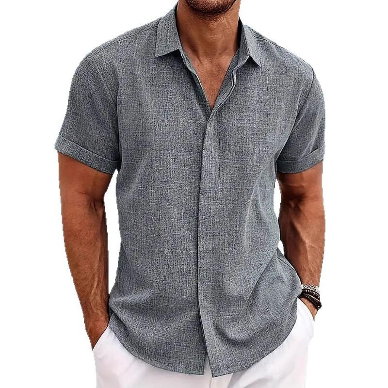 Men Blend Fabric Short Sleeve Shirt With Rolled Cuffs Casual Summer Top S сірий
Men Blend Fabric Short Sleeve Shirt With Rolled Cuffs Casual Summer Top S сірий