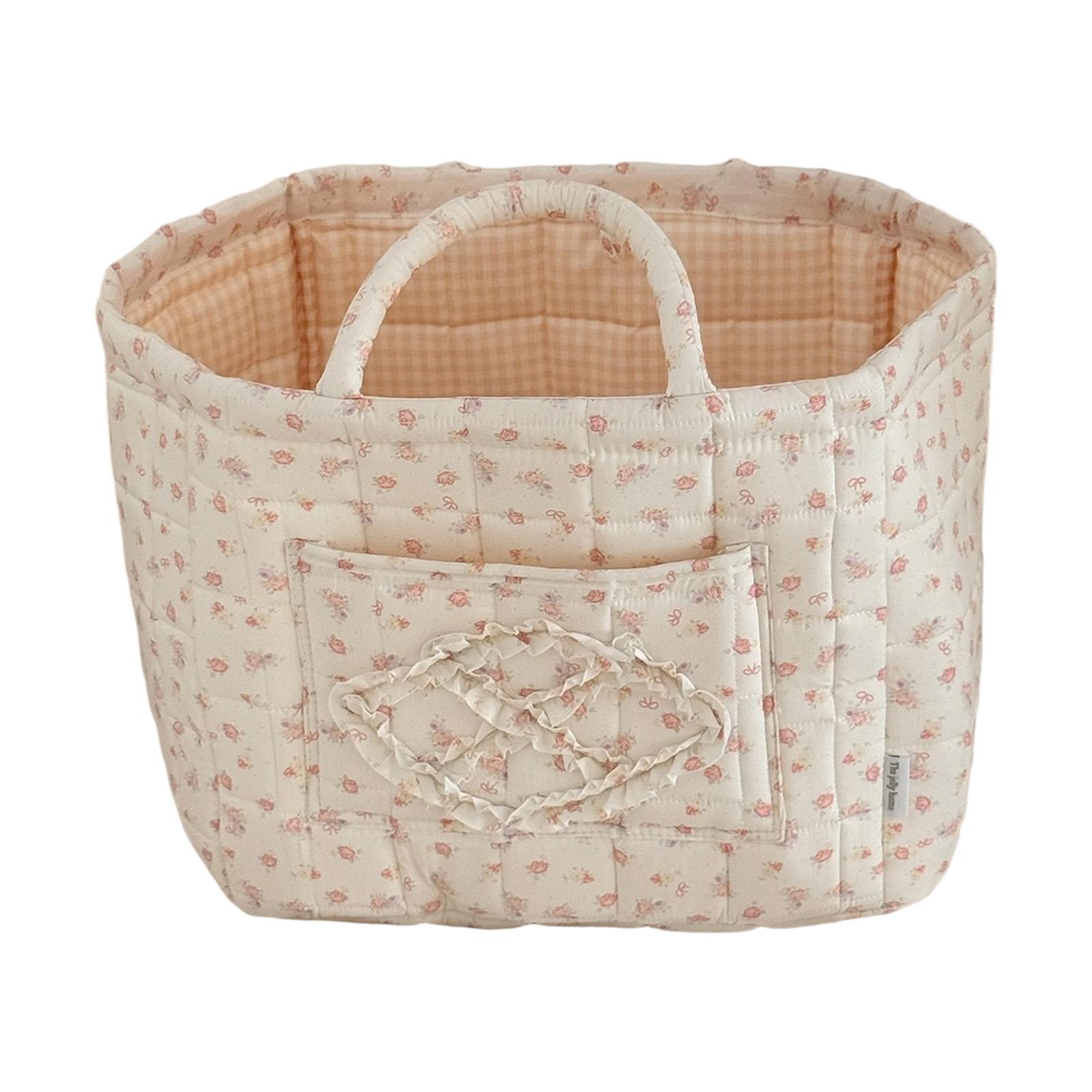 Portable Large Capacity Storage Basket Soft Fabric Handle Storage Bin Quilted Design with Outer Pocket for Organizing Household Items One Size
Portable Large Capacity Storage Basket Soft Fabric Handle Storage Bin Quilted Design with Outer Pocket for Organizing Household Items One Size