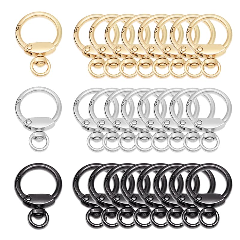 30 pieces round shape carabiner key ring key ring, BetterJonny Inner diameter 23mm zinc alloy spring clasp Metal fittings Diameter hook with rotating
30 pieces round shape carabiner key ring key ring, BetterJonny Inner diameter 23mm zinc alloy spring clasp Metal fittings Diameter hook with rotating
