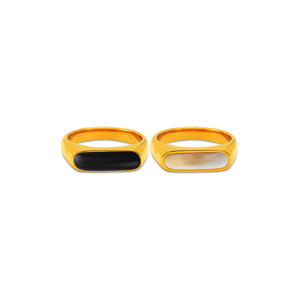 Elegant Women s Titanium Steel Ring with Inlaid Natural Shell - 18k Gold, Non-fading Jewelry.
Elegant Women s Titanium Steel Ring with Inlaid Natural Shell - 18k Gold, Non-fading Jewelry.