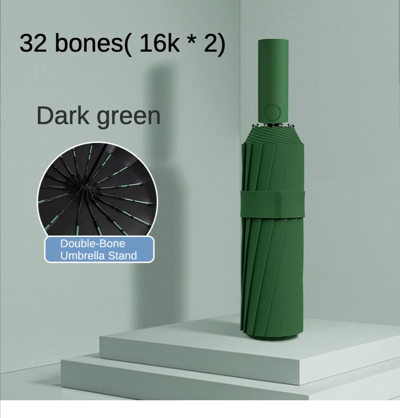 Ультра-прочный автоматический зонт с 32 костями для мужчин, двойной козырек от солнца и дождя, ветрозащитный, водонепроницаемый, УФ-солнцезащитный зонтик
Ультра-прочный автоматический зонт с 32 костями для мужчин, двойной козырек от солнца и дождя, ветрозащитный, водонепроницаемый, УФ-солнцезащитный зонтик