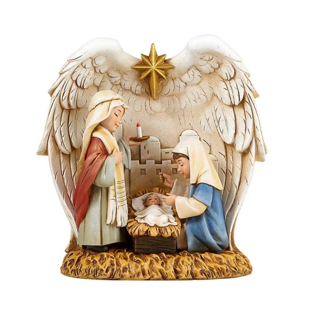 19 см статуя вертепу Святе сімейство та крила ангела-охоронця Християнська різдвяна фігурка вертепу Історія Ісуса 1pcs
19 см статуя вертепу Святе сімейство та крила ангела-охоронця Християнська різдвяна фігурка вертепу Історія Ісуса 1pcs