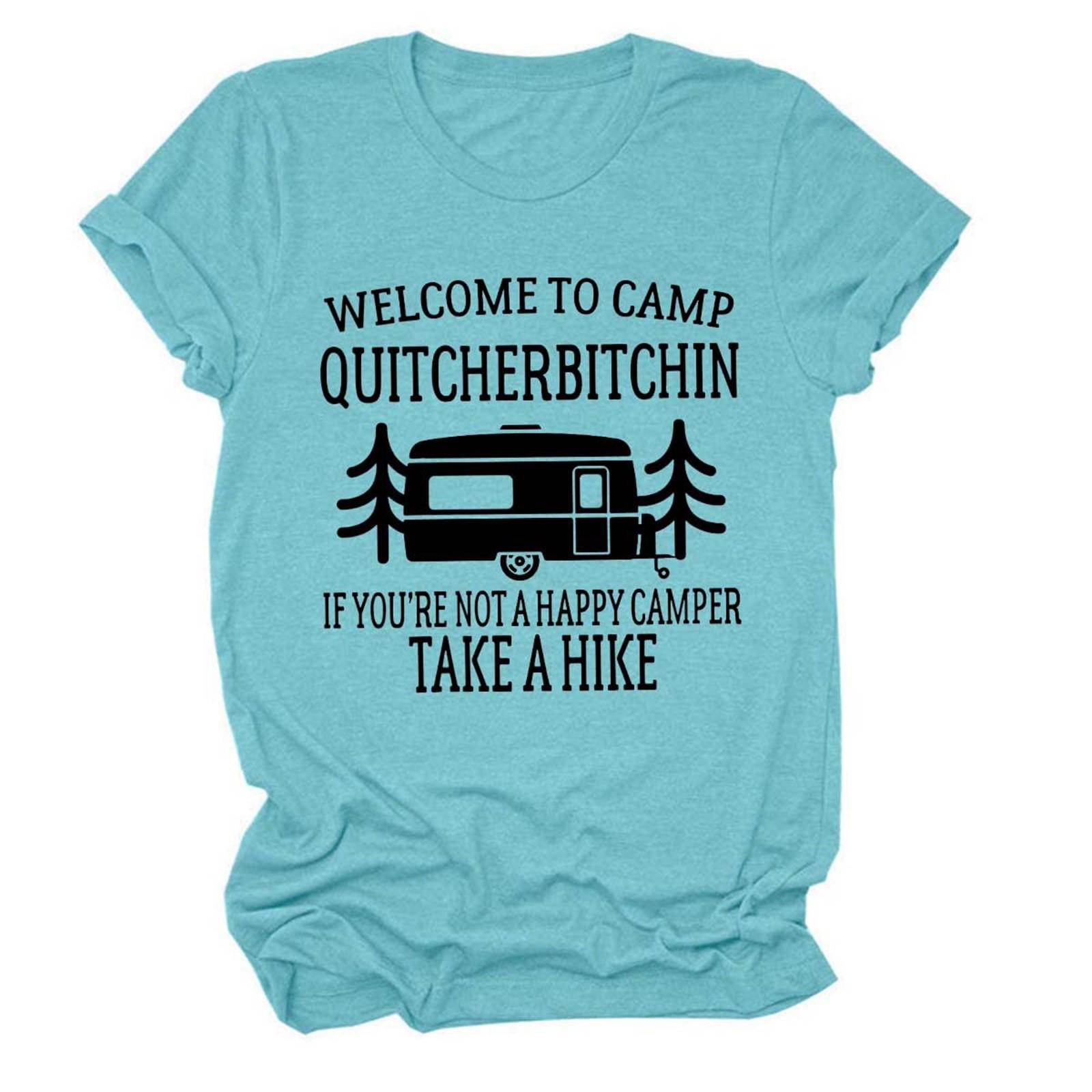 (SU)Футболка «Добро пожаловать в лагерь Quitcherbitchin», футболки Camper, рубашка для походов, футболка Trip 2022 для женщин
(SU)Футболка «Добро пожаловать в лагерь Quitcherbitchin», футболки Camper, рубашка для походов, футболка Trip 2022 для женщин