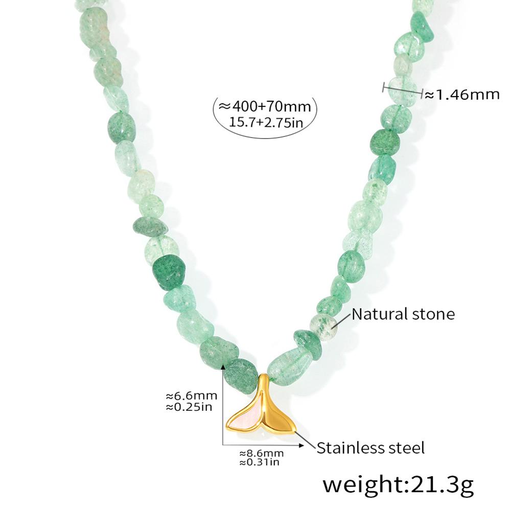 Women s Green Natural Stone Necklaces With Whale Tail Pendant 18K Gold Plated Stainless Steel Chain Charm Necklace For Women
Women s Green Natural Stone Necklaces With Whale Tail Pendant 18K Gold Plated Stainless Steel Chain Charm Necklace For Women