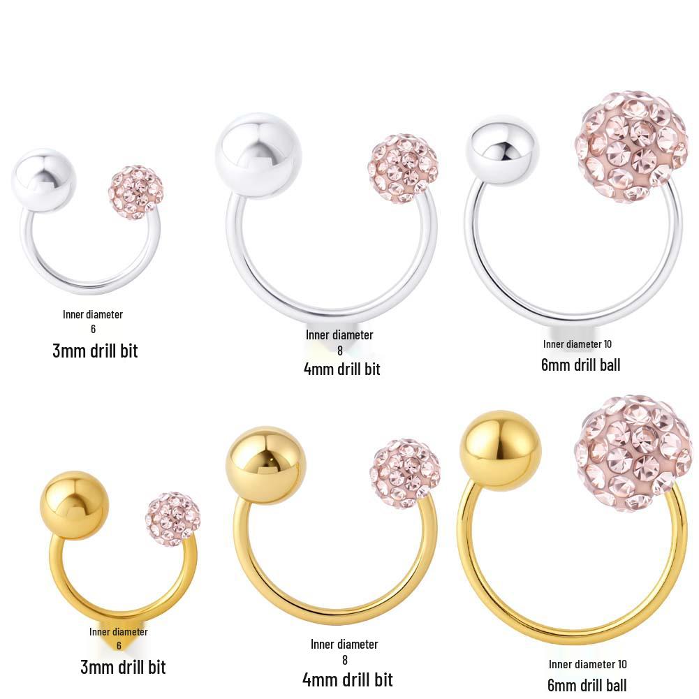 C-Shaped Stainless Steel Piercing Jewelry: Diamond Nose, Lip, Eyebrow Rings, Earrings Steel, Inner Diameter 10mm, 4mm Bead
C-Shaped Stainless Steel Piercing Jewelry: Diamond Nose, Lip, Eyebrow Rings, Earrings Steel, Inner Diameter 10mm, 4mm Bead